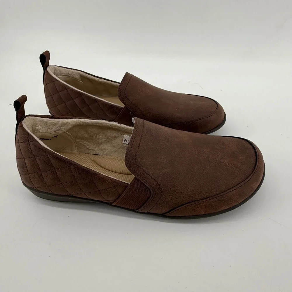 JSport by Jambu Lisa Brown Quilted Faux Fur‎  Slip On Shoes S5LSA34 Women 6.5